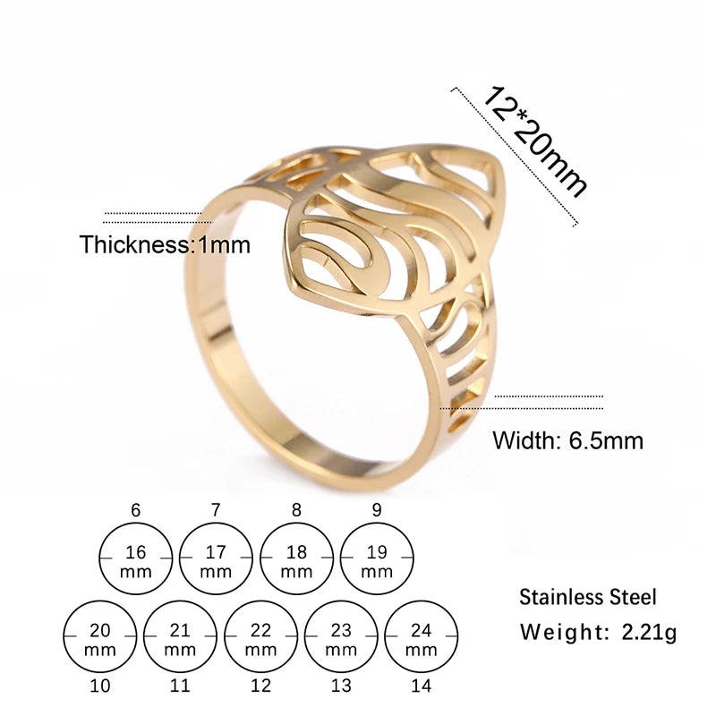 Stainless Steel Hollow Peach Heart Rings For Women Propose Engagement Wedding Ring Vintage Jewelry Anillos Valentine's Day Gift