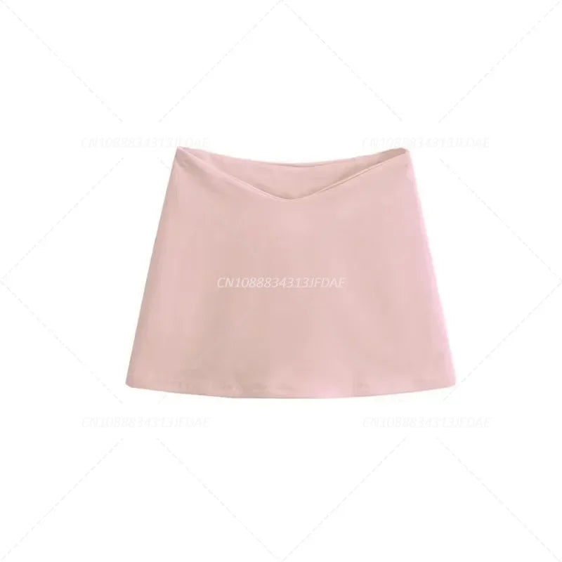 Women Summer Sexy Shorts Skirts Summer Korean Low Waist Office Ladies Mini Skirts Fashion Casual Solid A Line Skirts New