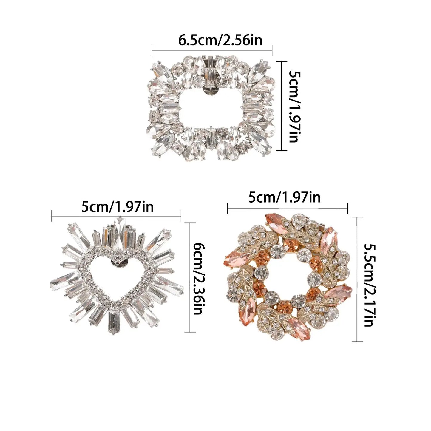 1PC Removable Lady Shoe Clips Wedding Bride Shoes Decoration Women High Heel Charms Jewelry Rhinestones Crystal Shoes Decoration