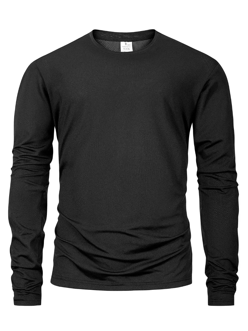 Mens Long Sleeved Casual T-Shirt Solid Color Cotton O-neck Long Sleeved High Quality Basic T-shirt Male Loose Breathable Tops
