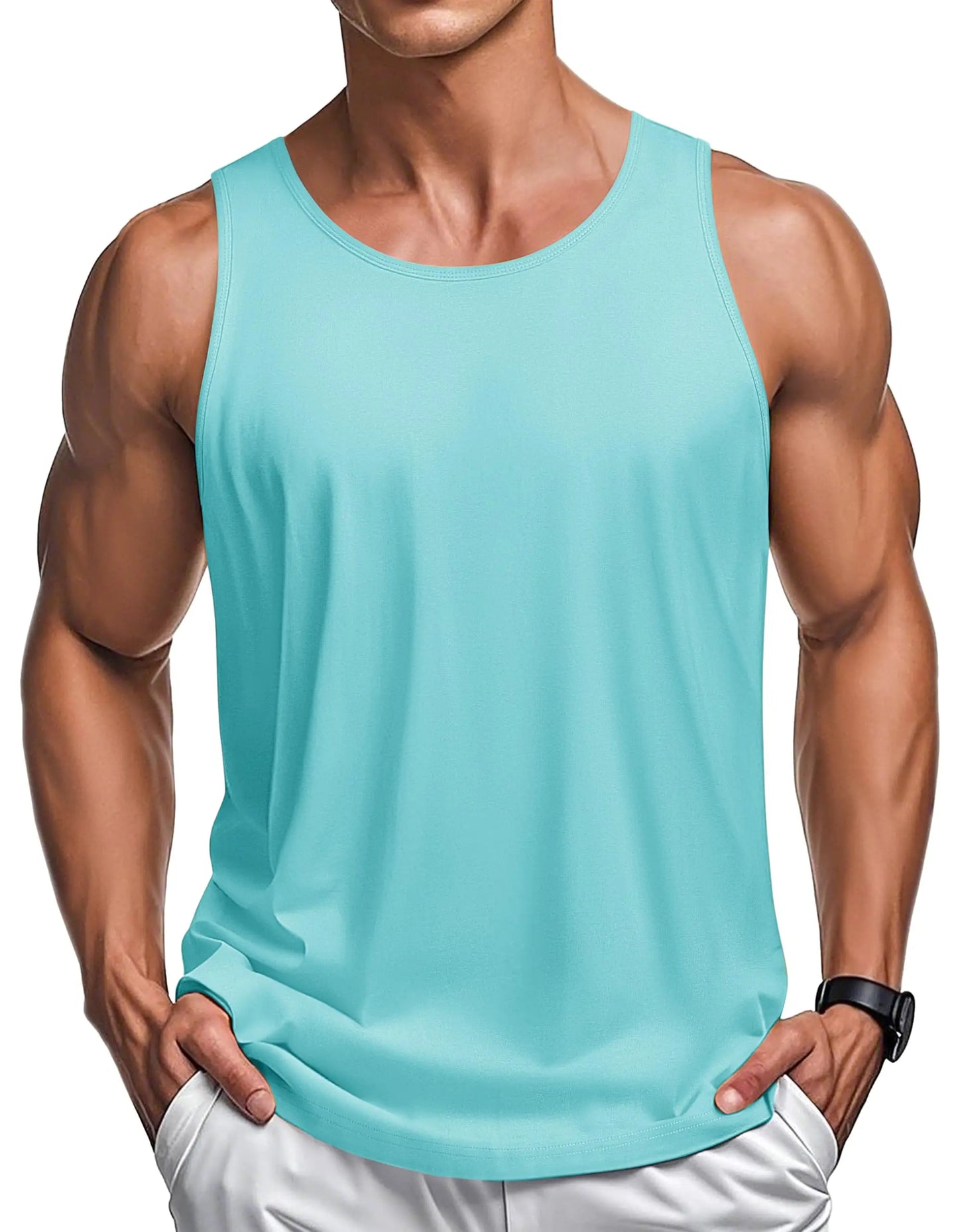 MAGCOMSEN Men's Tank Tops Cotton Sweat-wicking Breathable Muscle Sports Sleeveless Shirt Gym Exercise Outdoor Sports and Beach