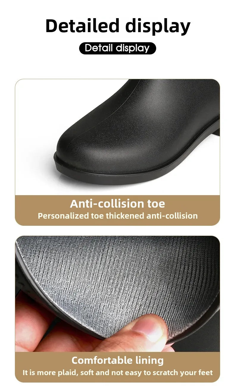 Fashionable Women's Mid-Calf Rain Boots Fleece Lined Anti-Slip Half Boots Adult Rain Shoes Wholesale From China Land