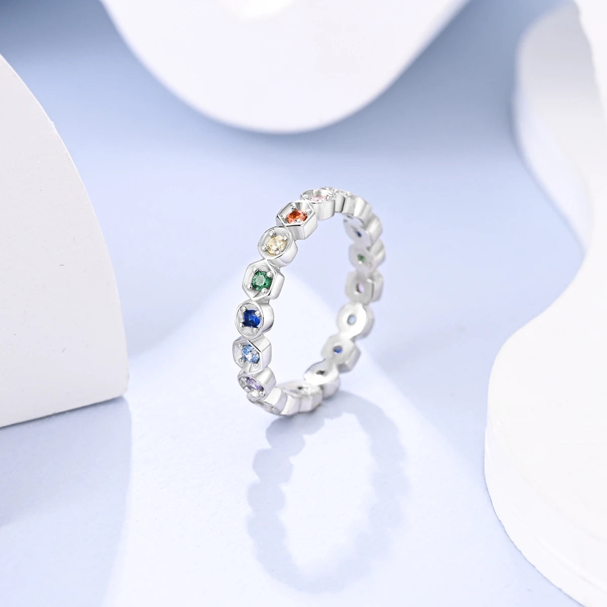 Silver Plated Women Luxury Stackable Ring Real Infinite Flower Daisy Fine Jewelry Rings For Engagement Weddling Party