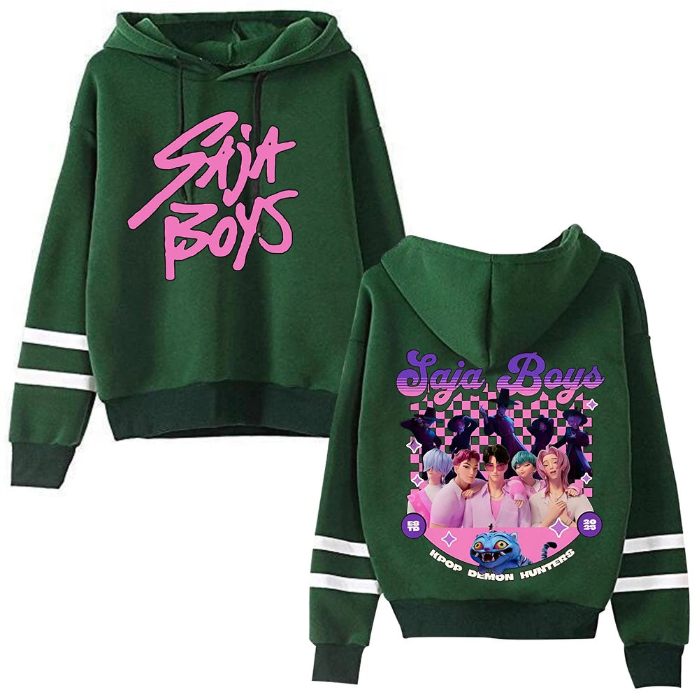 Anime Kpop Demon Hunter Saja Boys Hoodie Anime Sweatshirt Harajuku Pullover Tops Streetwear Fans Gift