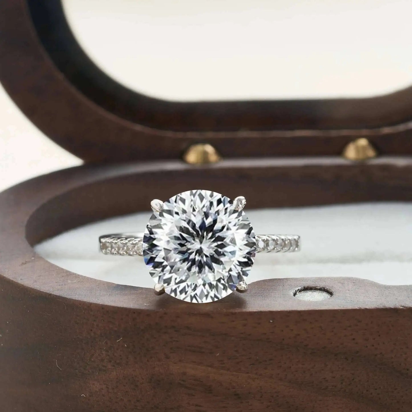 Luxury 9mm 3ct D Color Moissanite Rings Classic 4 Prong S925 Sterling Silver Fine Jewelry Dating Gift For Women Wedding Bands