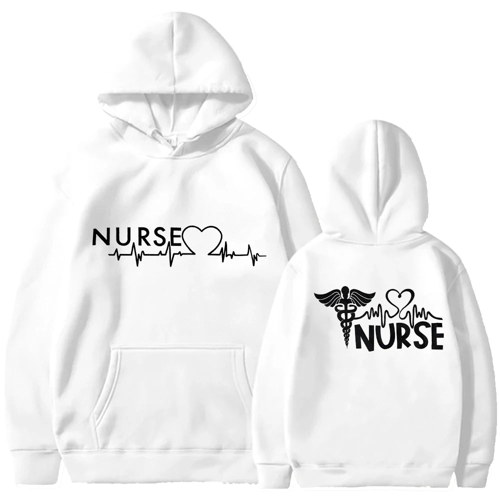 Women's Sweatshirts Fashion Nurse Graphic Y2k Hoodie Long Sleeve Pullover Outerwears Aesthetic Harajuku Hooded Female Clothing