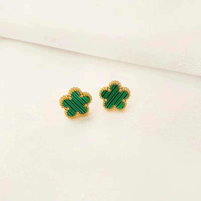 1/2/3Pcs 18K Gold Plated Stainless Steel Five Leaf Bracelet for Women, Elegant Flower Design Necklace Bracelet Jewelry Gift