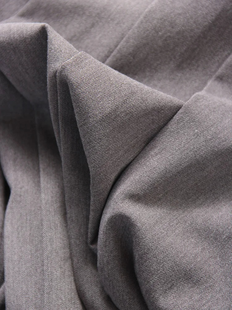 Gray Midi Pleated Skirts For Women Autumn 2024 High Waist A Line Maxi Zipper Skirts For Office Lady Long Skirt Woman Black