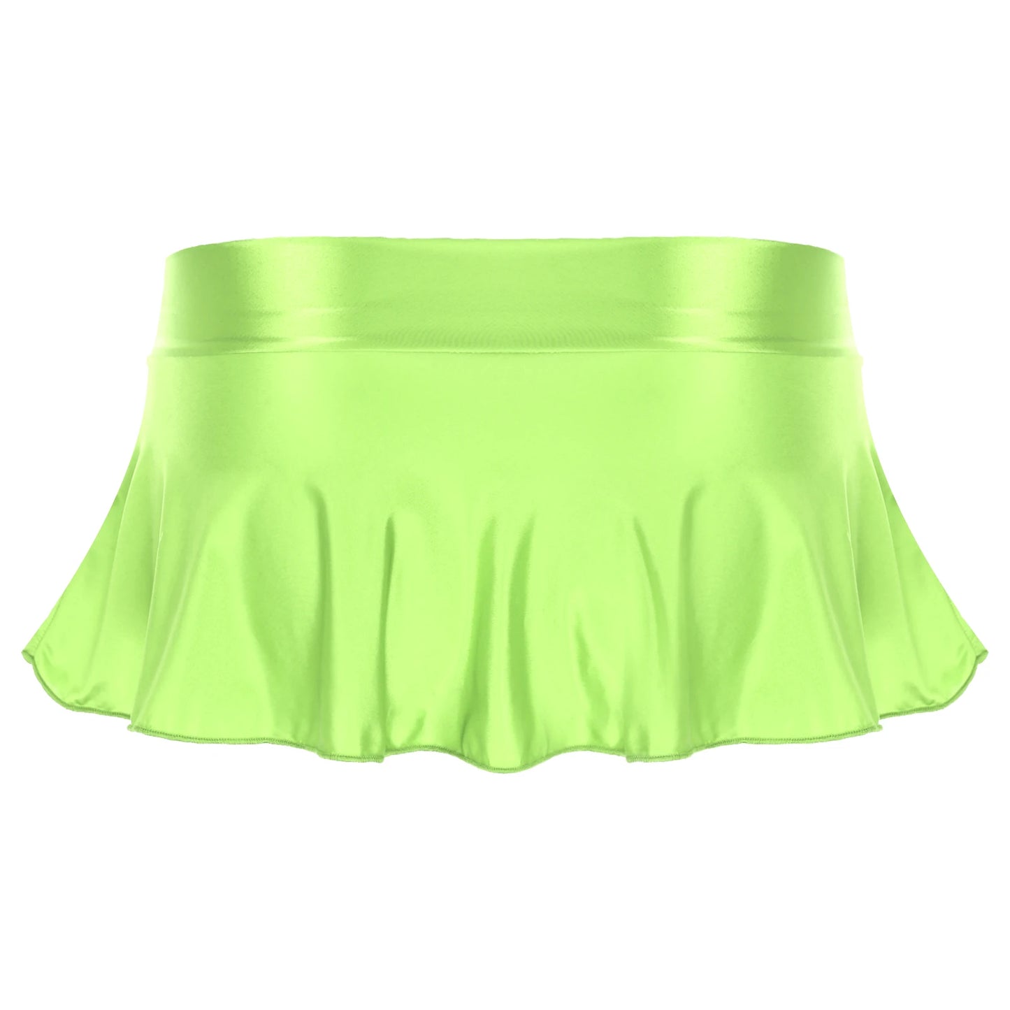 Skirts for Women Korean Fashion Mini Skirts Solid Color Sexy Miniskirt Clubwear Glossy Ruffled Short Rave Mini Skirt Y2k Clothes