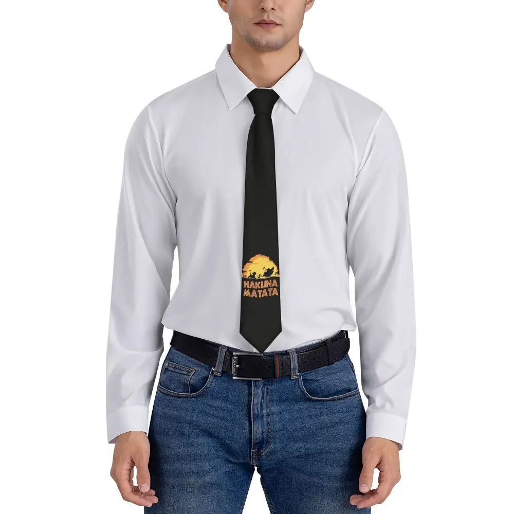Custom The Lion King Hakuna Matata Necktie Mens Mens Suit Tie For Thanksgiving Day