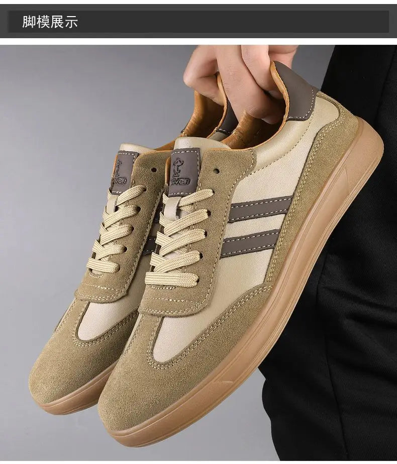 High Quality Leather Sneakers Men Trainers Classic Casual Sports Shoes Man Flat Sneakers Outdoor Non-slip Men's Skateboard Shoes