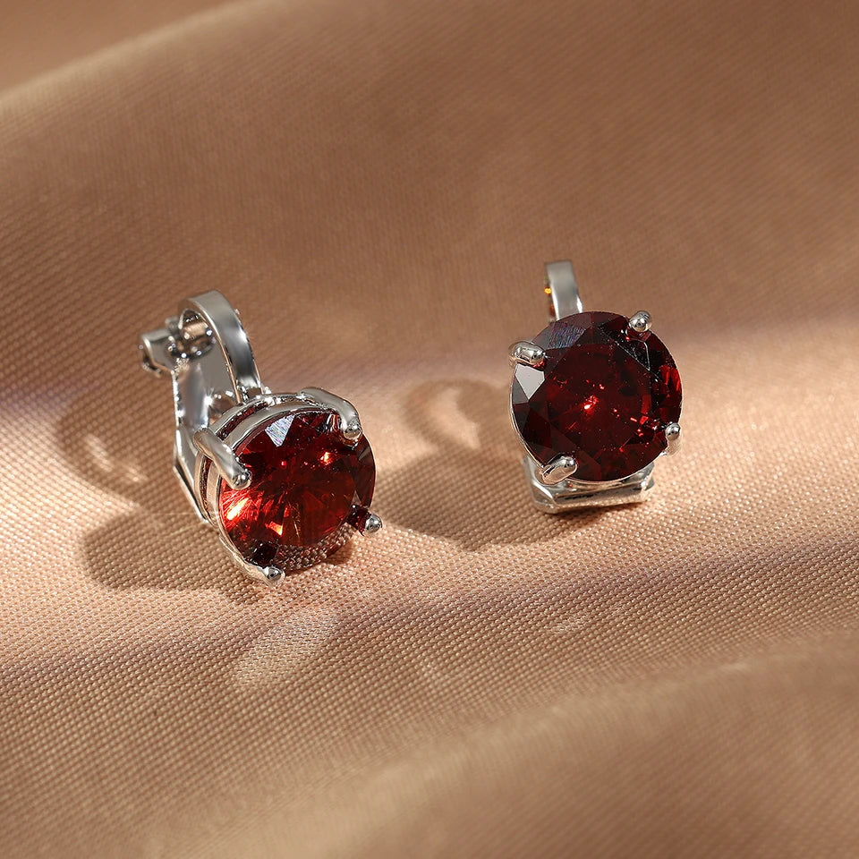 ZAKOL Shiny 7mm Cubic Zircon Ear Cuffs Earring Round Crystal Fake Piercing Clip Earrings For Women Wedding Party Jewelry