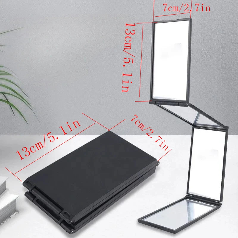 4 Way Mirror 360 Degree Handheld Desktop Portable Foldable Makeup Mirror For Self Hair Cutting Makeup Mirror Beauty Tool