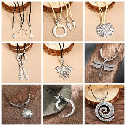 Bohemian Ethnic Wind Imitation Pearl Braided Necklaces Women Retro Hand-woven Beads Double Layer Rope Chain Vacation Jewelry