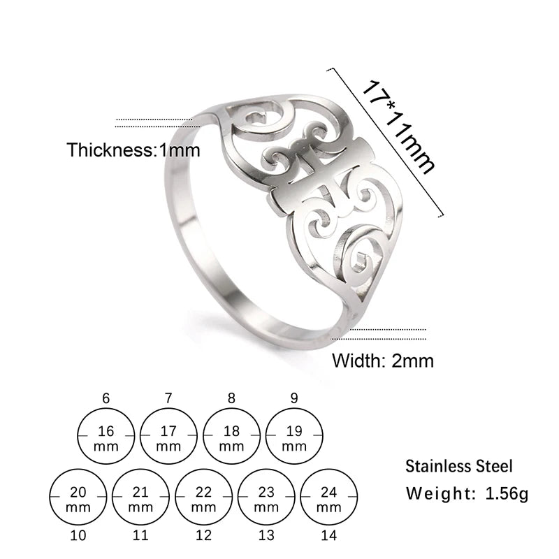 Stainless Steel Hollow Peach Heart Rings For Women Propose Engagement Wedding Ring Vintage Jewelry Anillos Valentine's Day Gift