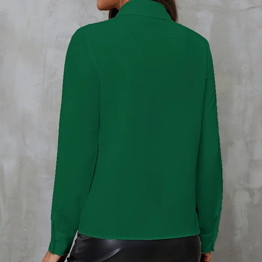 Boho Women's White Loose Chiffon Shirt Spring Fall Long Sleeve New Fashion Ruffled Tops Elegant Casual Blouses For Women Clothes