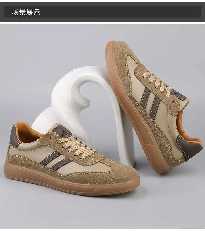 High Quality Leather Sneakers Men Trainers Classic Casual Sports Shoes Man Flat Sneakers Outdoor Non-slip Men's Skateboard Shoes