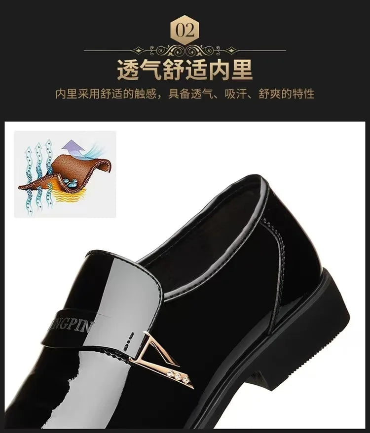 Business Leather Shoes for Men British Style Men's Office Dress Shoes Comfortable Slip-on Male Loafers Hot Daily Casual Shoes