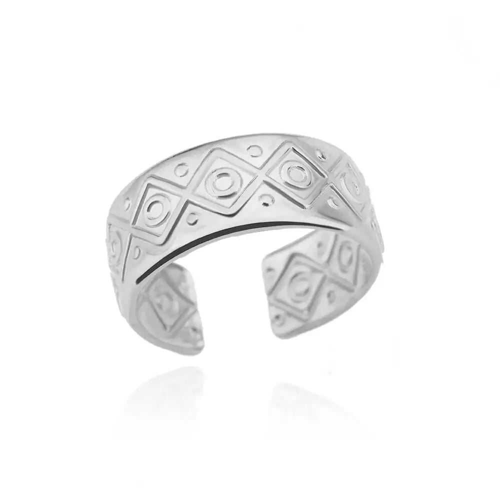 Stainless Steel Twist Chain Adjustable Rings for Women Men Simple Geometric Leave Flower Open Ring Jewelry Female Holiday Gifts