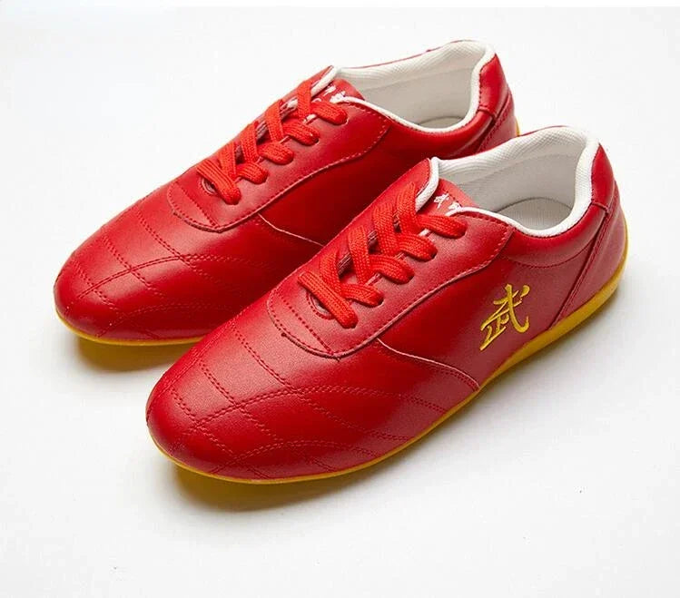 Men Woman Genuine Leather Wushu Tai Chi Kungfu Glamorous Shoe Routine Martial Arts Shoes Professional Competition Shoes big 46