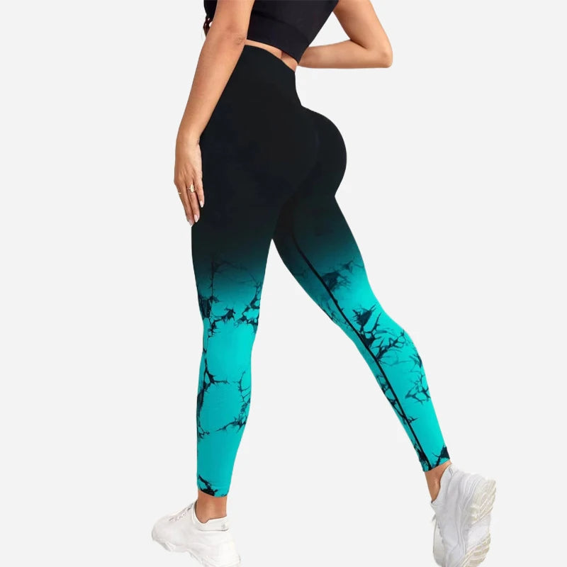 Tie Dye Yoga Pants High Waist Peach Hip Fitness Pants Running Outdoor Sports women's High Lift High Elastic Leggings Daily Wear