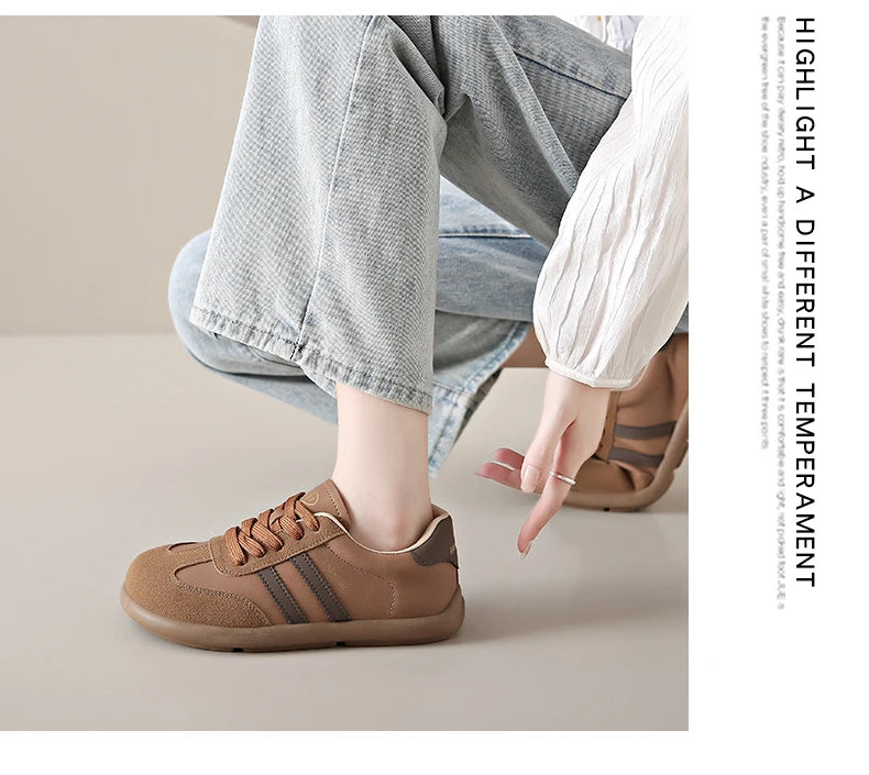 2025 New Autumn/Winter Women's Shoes Comfortable Casual Shoes College Style Wide Toe Soft Flat Shoes Outdoor Casual Sports Shoes