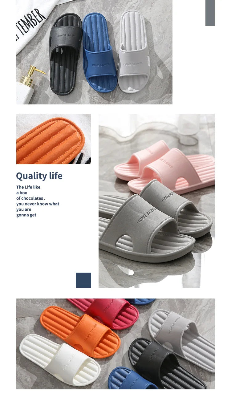 2025 Men's Summer Slippers for Home Use Women's Indoor Non Slip Shower Home Use EVA Soft Bottom Couple's Bathroom Slippers