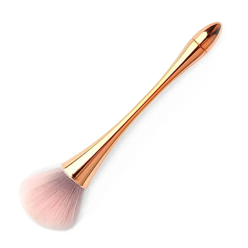 Rose Gold Powder Blush Makeup Brushes Professional Make Up Brush Soft Hair Large Nail Dust Cleaner Manicure Cosmetic Beauty Tool