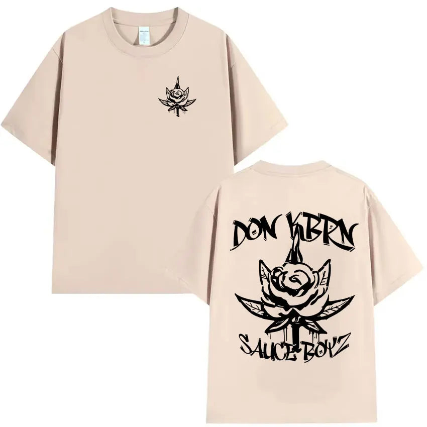 Rapper Eladio Carrion 2025 Trendy Album Double Sided Print T Shirt Mens Hip Hop Summer High Quality T-shirt Loose Oversized Tops