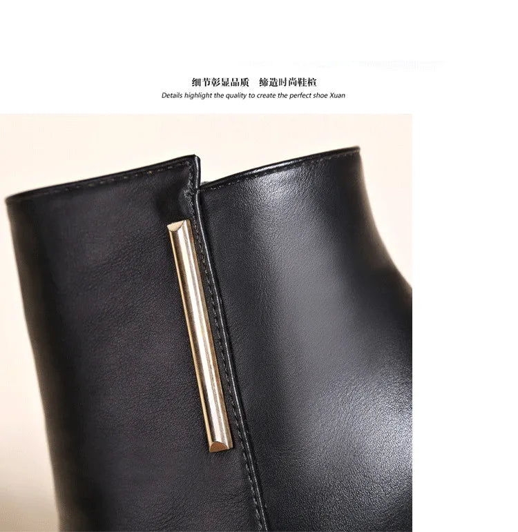 Autumn Winter Plush Boots Women British Thick Heel Waterproof Platform Thick Bottom Short Boot High Heels Lady