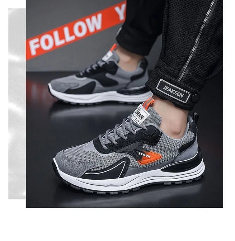 Fashion Men's Shoes Mesh Breathable Casual Sneakers Lace Up Comfort Running Shoes for Men Luxury Tennis Shoes Zapatillas Hombre