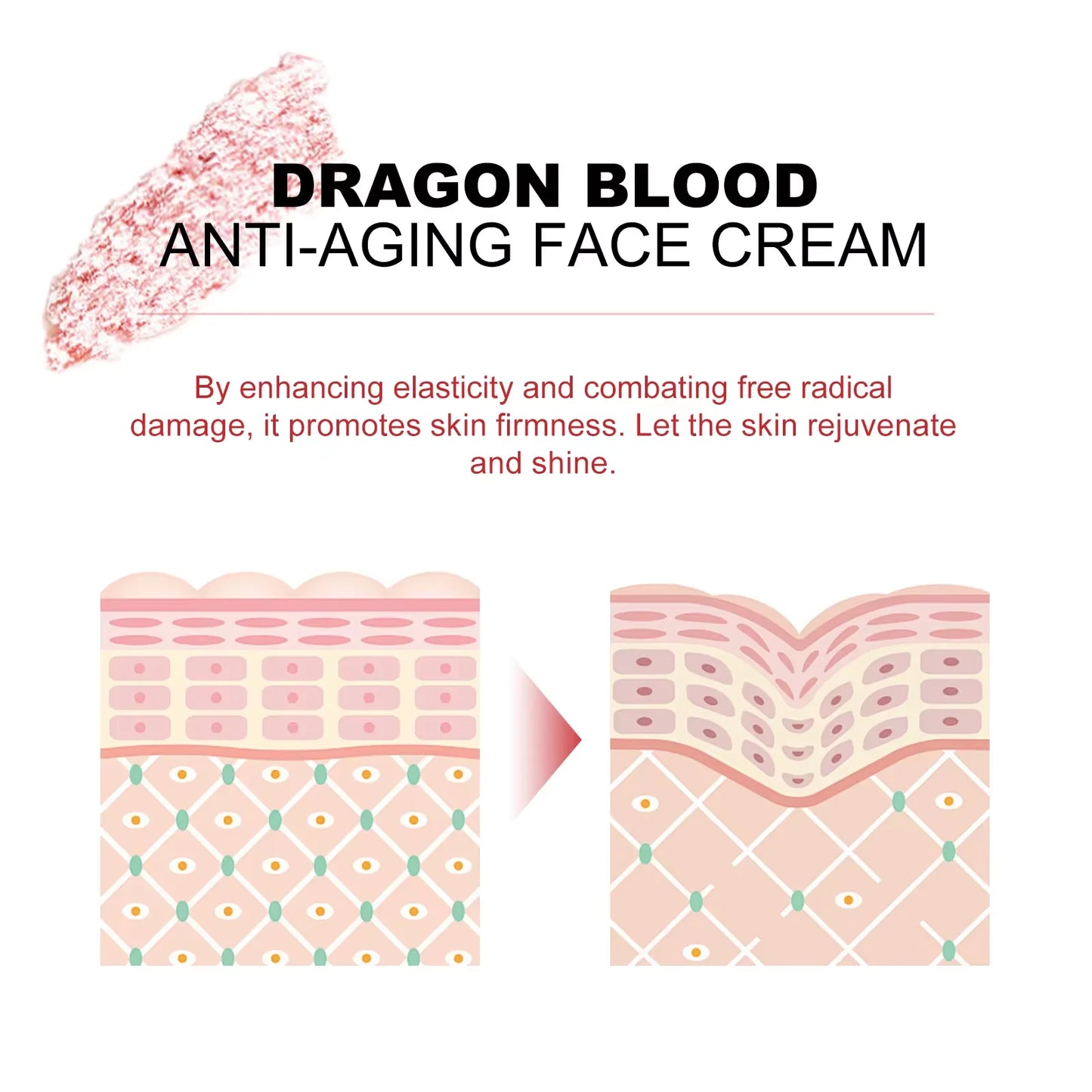 EELHOE Dragon Blood Cream Rejuvenation Facial Treatments Reduce Fine Lines Anti Wrinkle Tighten Skin Lifting Dragon Blood Serum