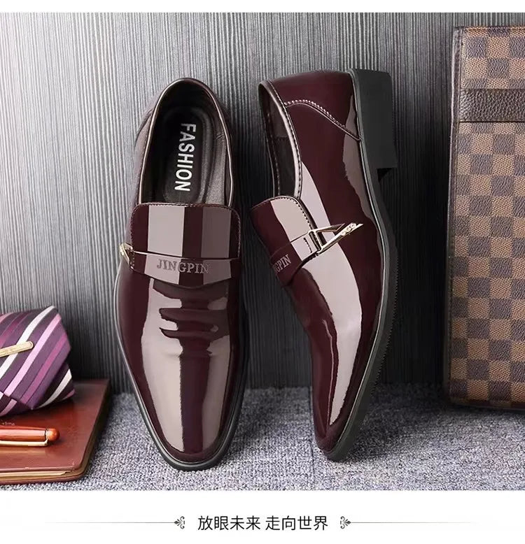 Business Leather Shoes for Men British Style Men's Office Dress Shoes Comfortable Slip-on Male Loafers Hot Daily Casual Shoes