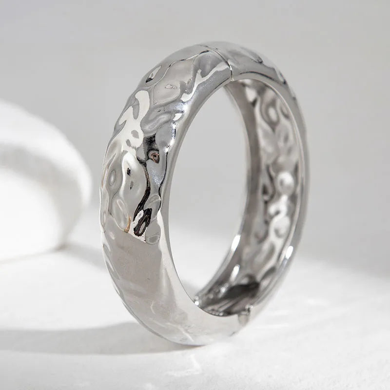 Punk Vintage Irregular Chunky Cuff Bangles for Women Leaf Statement Bracelets Bangles Hip Hop Jewelry Gifts