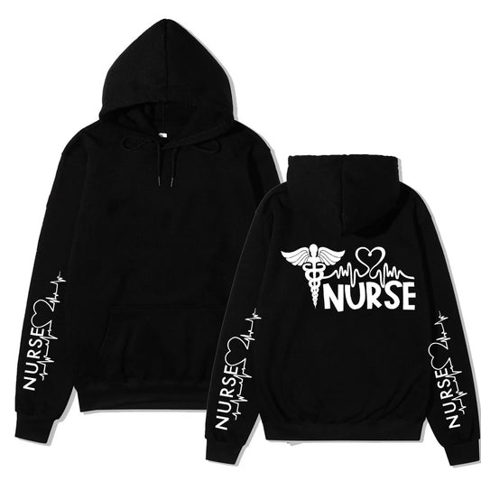 Women's Sweatshirts Fashion Nurse Graphic Y2k Hoodie Long Sleeve Pullover Outerwears Aesthetic Harajuku Hooded Female Clothing