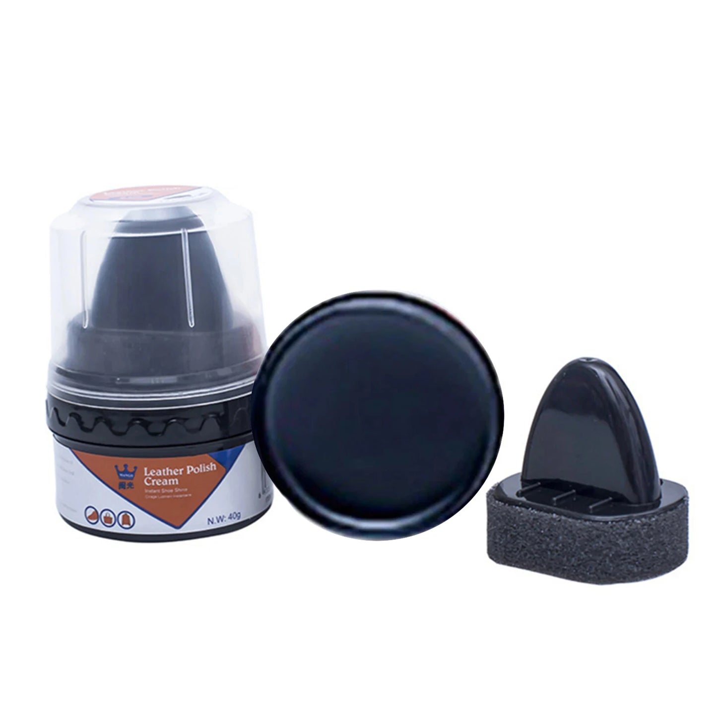 Leather Shoes Care Kit with Sponge Shoe Brush Shoe Cleaning Kit including Shoe Polish Cream for Leather Shoes Bags Maintenance