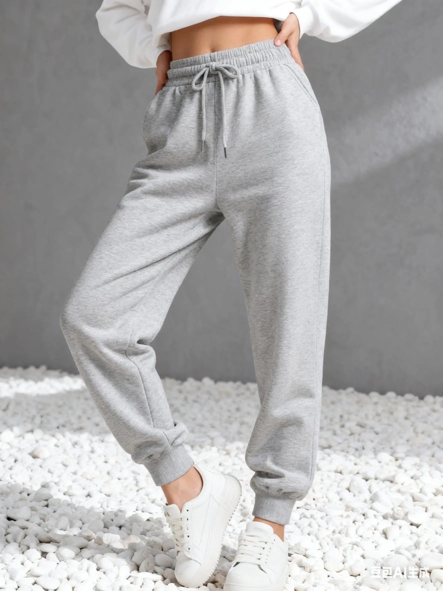 Multicolor Autumn Solid Color Womens Sweatpants Fleece Casual Unisex Long Pants All-Match Sportspants Woman Drawstring Pant