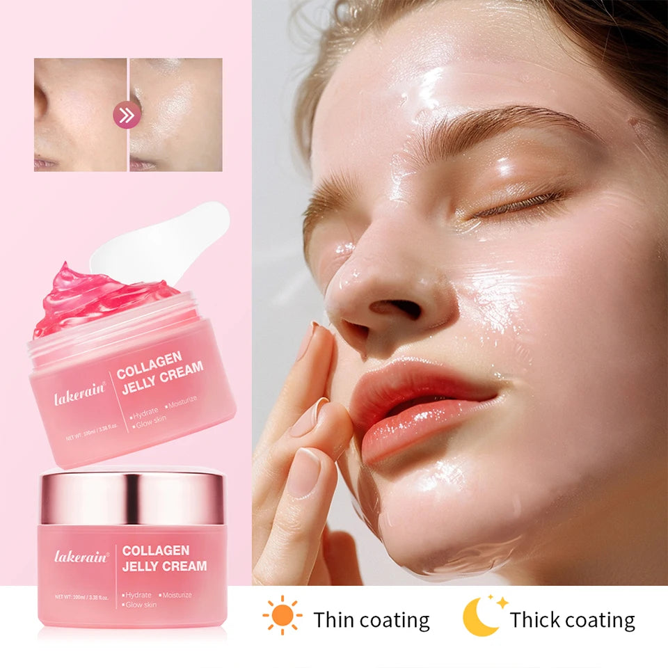 Moisturizing Collagen Jelly Cream Niacinamide Hydrolyzed Collagen Tightening Soothing Anti-Aging Firmness Hydration Skincare