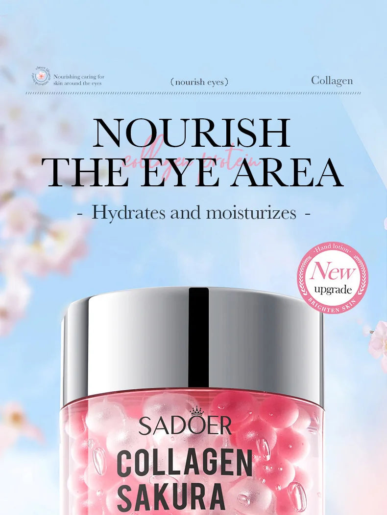 SADOER Hyaluronic Acid 24K Golden Sakura Eye Cream Anti Dark Circles Anti Wrinkles Moisturizing Anti-aging Creams Eyes Skin Care