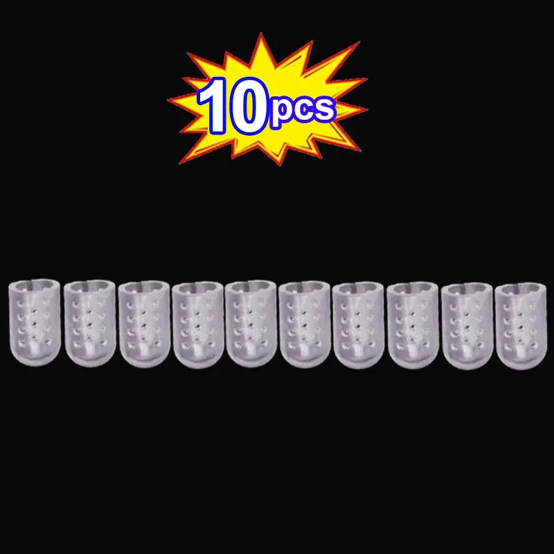 10/50pcs Transparent Silicone Toe Covers Women Gel Little Toes Protector Tube Foot Care Finger Caps Elasticity Prevents Blisters