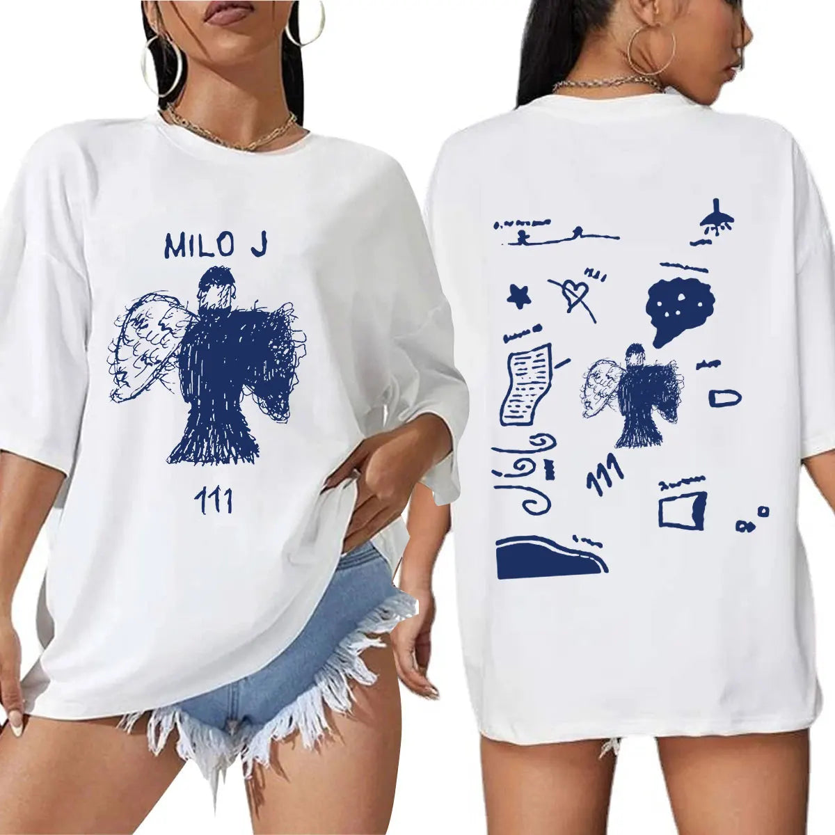 Rapper Milo J 111 Album Merch T Shirt Men Women Clothes Harajuku Hip Hop T-shirt Vintage Cotton Short Slevee T-shirts Streetwear