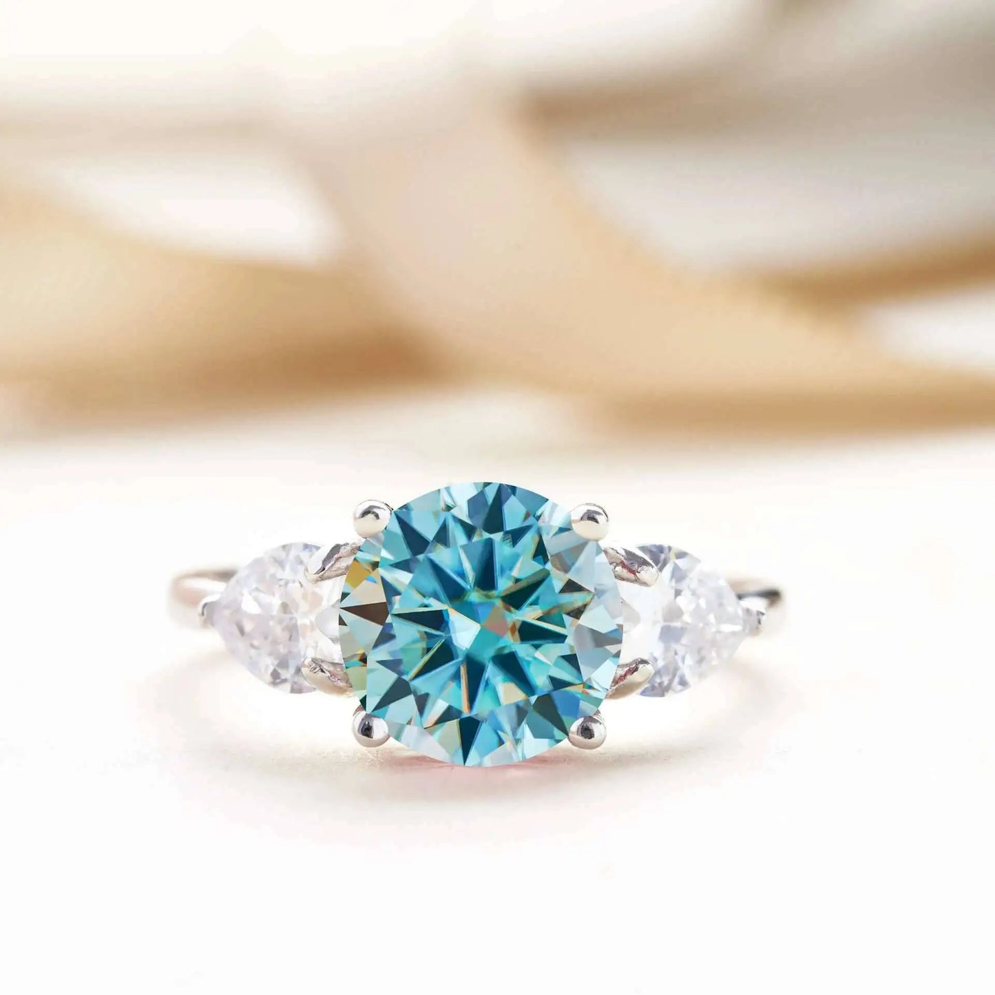 Luxury 9mm 3ct D Color Moissanite Rings Classic 4 Prong S925 Sterling Silver Fine Jewelry Dating Gift For Women Wedding Bands