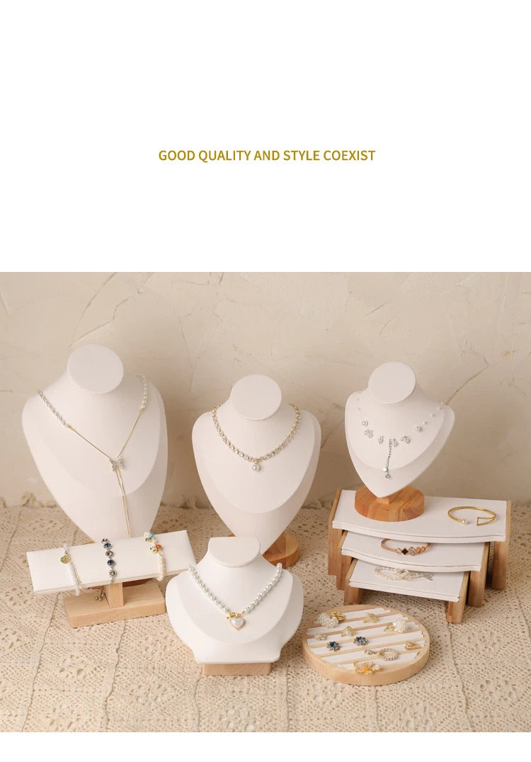 PU Model Bust Show Exhibitor Jewelry Display Necklace Pendants Mannequin Stand Earrings Organizer Ring Bracelet Storage Stand