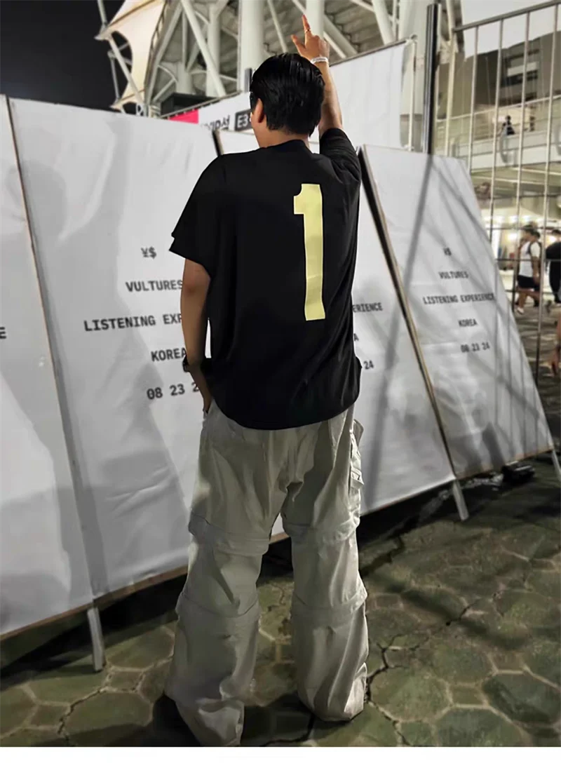 Kanye West Vultures Music Album Graphic YZY T Shirts Men Women Oversized T-shirts Male T-shirt Top Tees