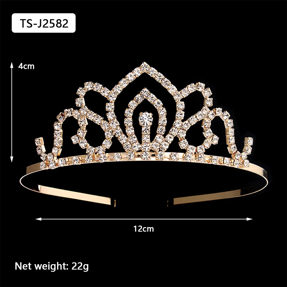 Gold Color Tiaras and Crowns for Women Wedding Bridal Hair Accessories Pearl Rhinestone Headpiece Bride Headdress Prom Jewelry