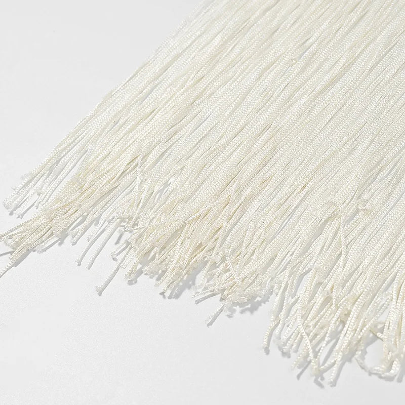 MUJER Embroidery Lace Long Skirt Woman High Waist Midi Skirts for Women Summer Beach Skirt Woman Tassel Women's Skirts Cylinder