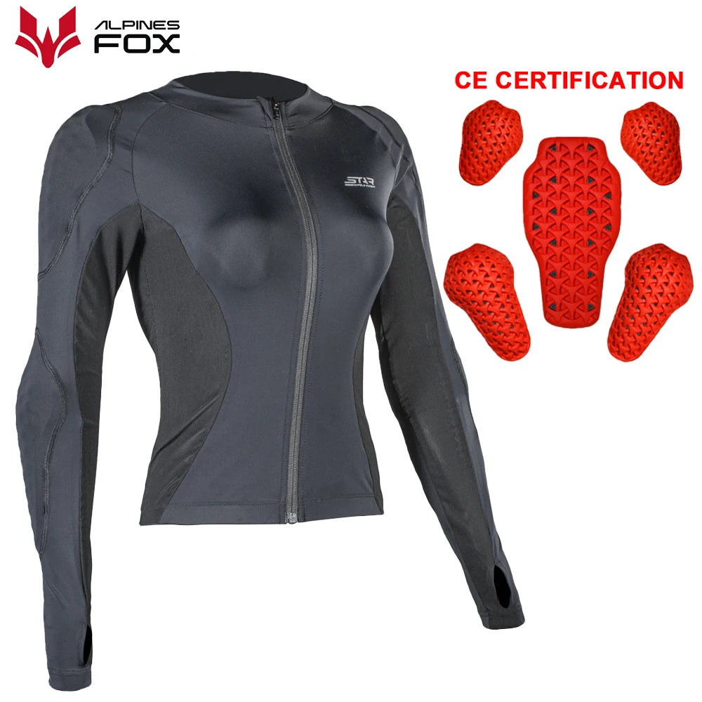 Women Motorcycle Soft Armor Full Body Summer Motorbike Skiing Protective Jacket Lady Motocross Racing Undershirt CE Approved