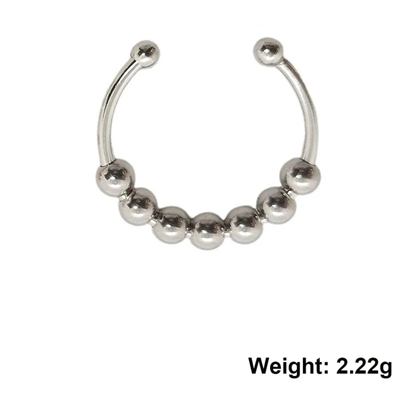 Stainless Steel Balls Beads Rings for Girls women  Rotate Freely  Antistress Spiral Bead Rotate esthetic Jewlery