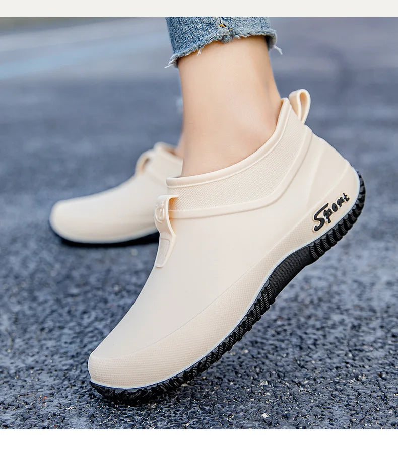 Casual Thick Bottomed Waterproof Outdoor Wear-Resistant Ladies Short Tube Water Shoes Daily Leisure Rain Boots for Women