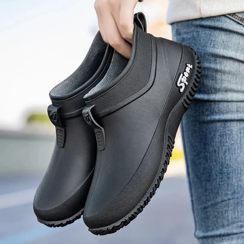 Casual Thick Bottomed Waterproof Outdoor Wear-Resistant Ladies Short Tube Water Shoes Daily Leisure Rain Boots for Women
